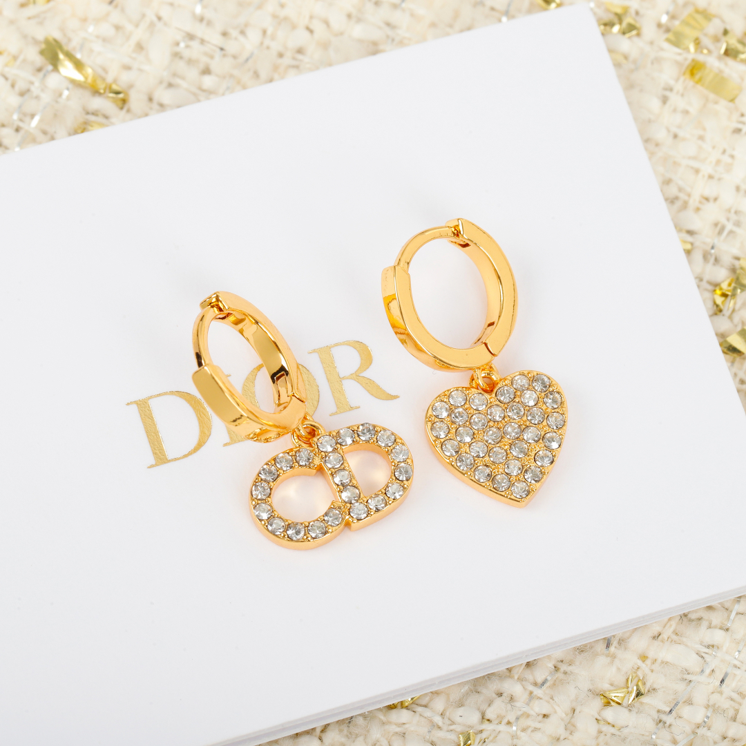 Dior Diamond Heart Earrings
