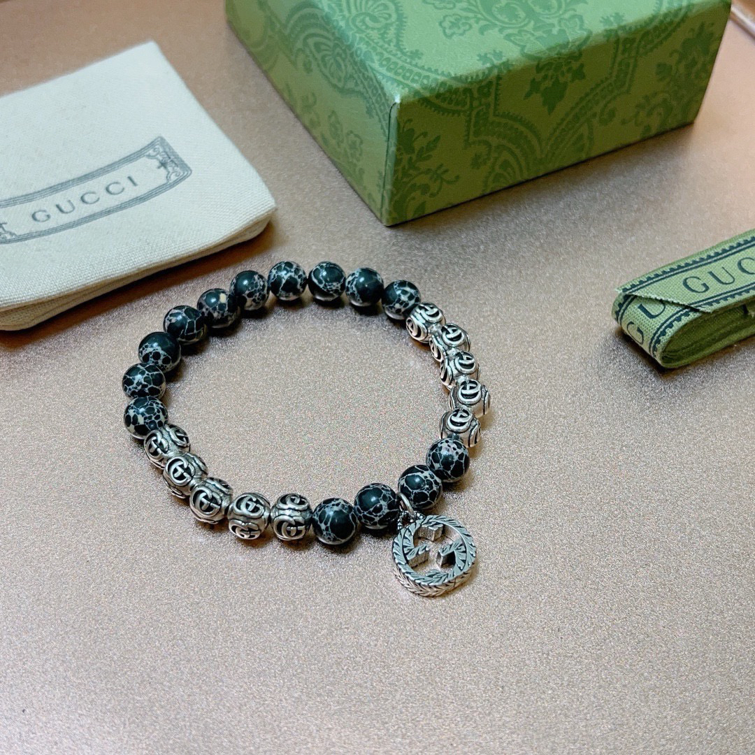 Gucci Crystal Stone Distressed Bracelet