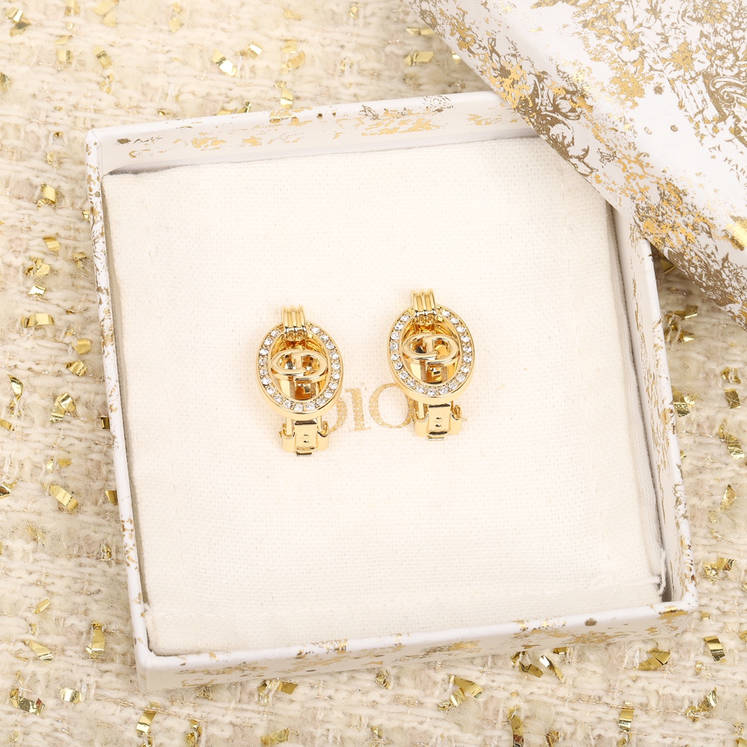 Dior oval diamond earrings