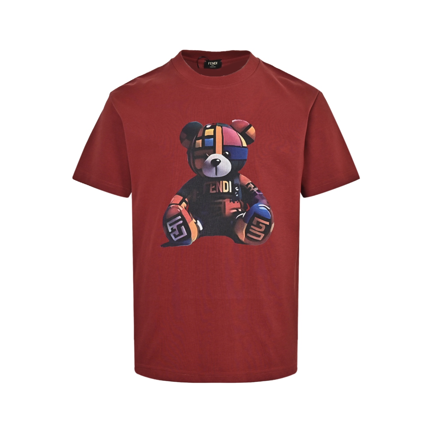 Fendi 25ss colorful bear print short sleeves