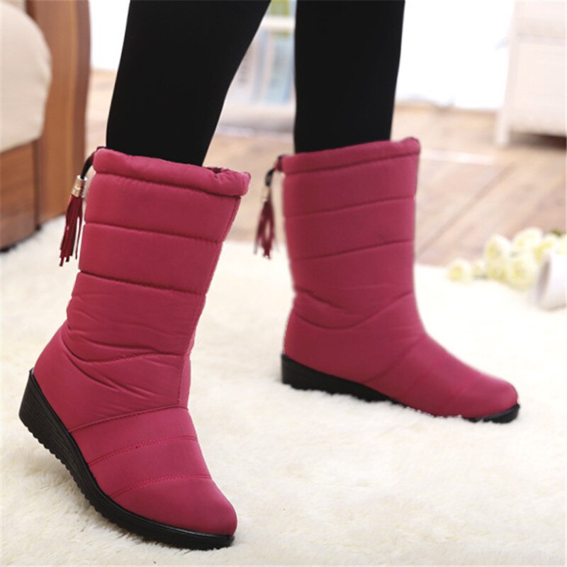 Female Warm Ankle Snow Boots Ladies Shoes Woman Winter Shoes Heels Botas Mujer