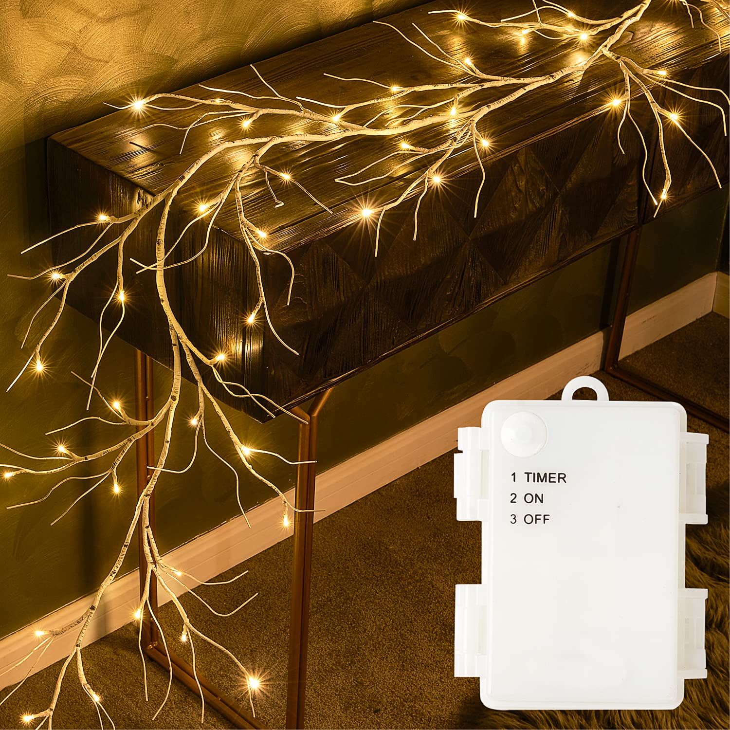 ✨🎄6FT Lighted Birch Garland with 48 LED Lights🔥Buy 2 Get 10% OFF & Free Shipping