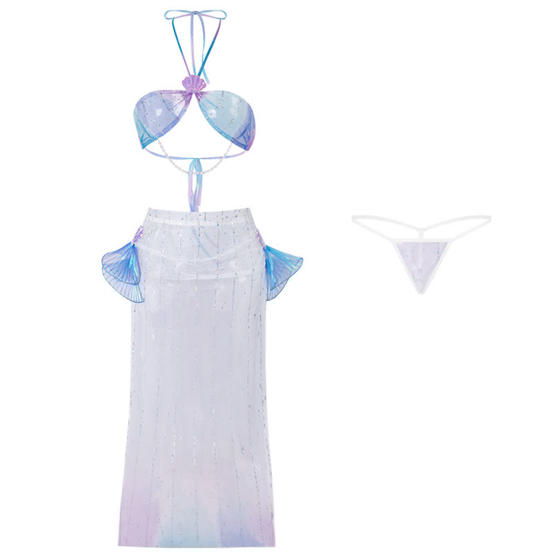Cosplay Mermaid See-through Chain Lingerie Set