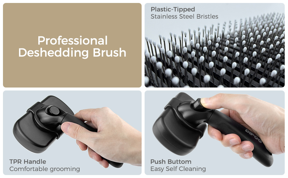 Self Cleaning Shedding Brush - Skin Friendly Grooming Tool for Dogs, Cats, and Puppies