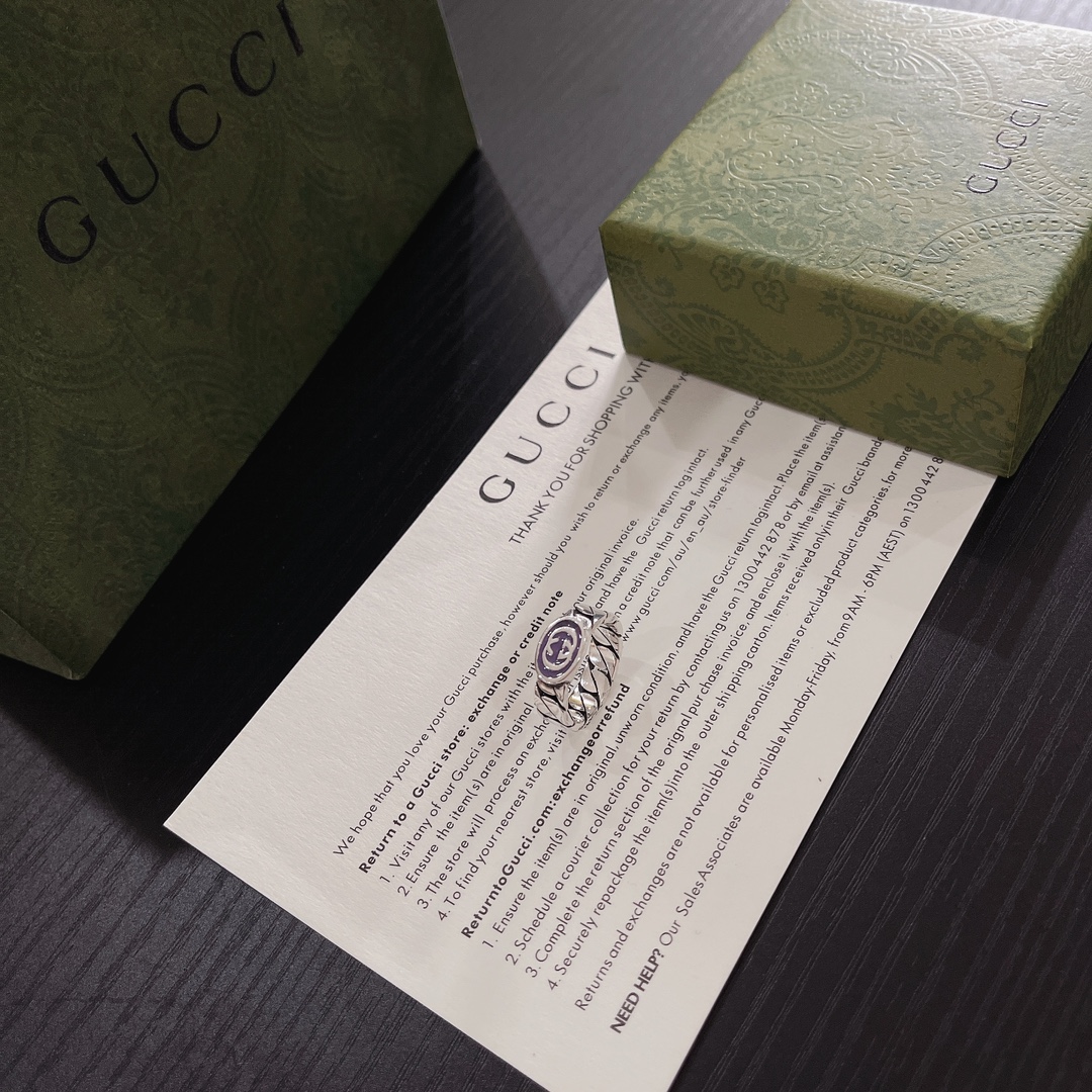 Gucci Purple Braided Ring