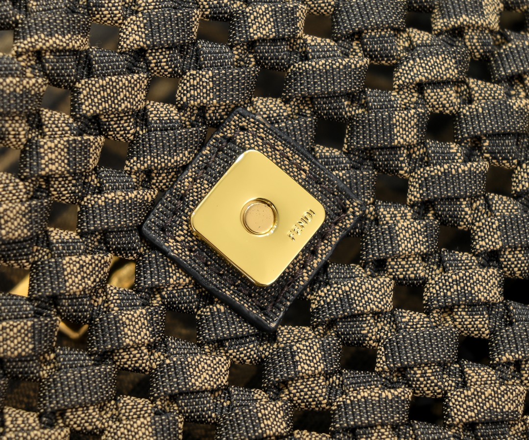 FENDI Baguette Monogram Woven Medium Handbag 7713