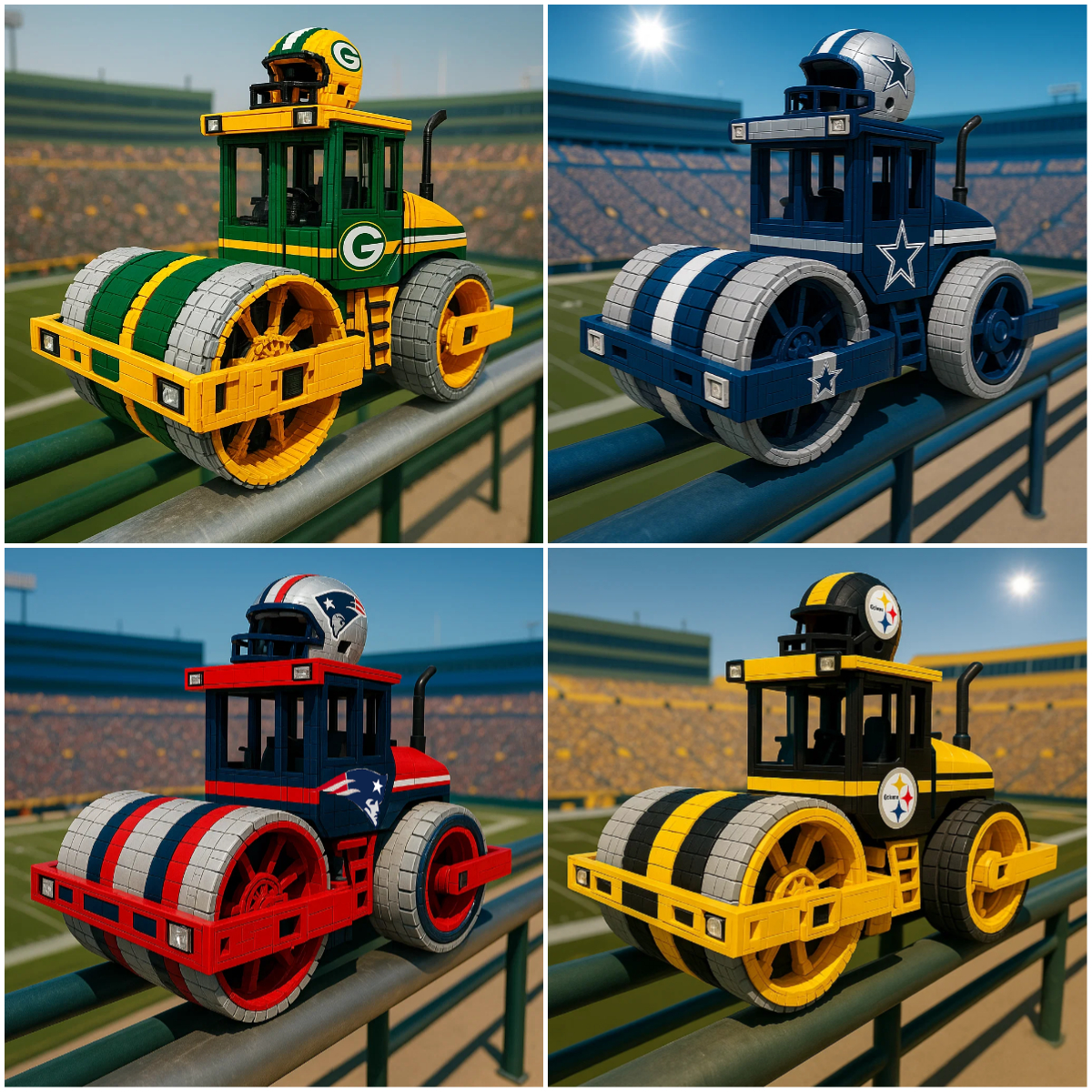 Football Team Roller Building Blocks