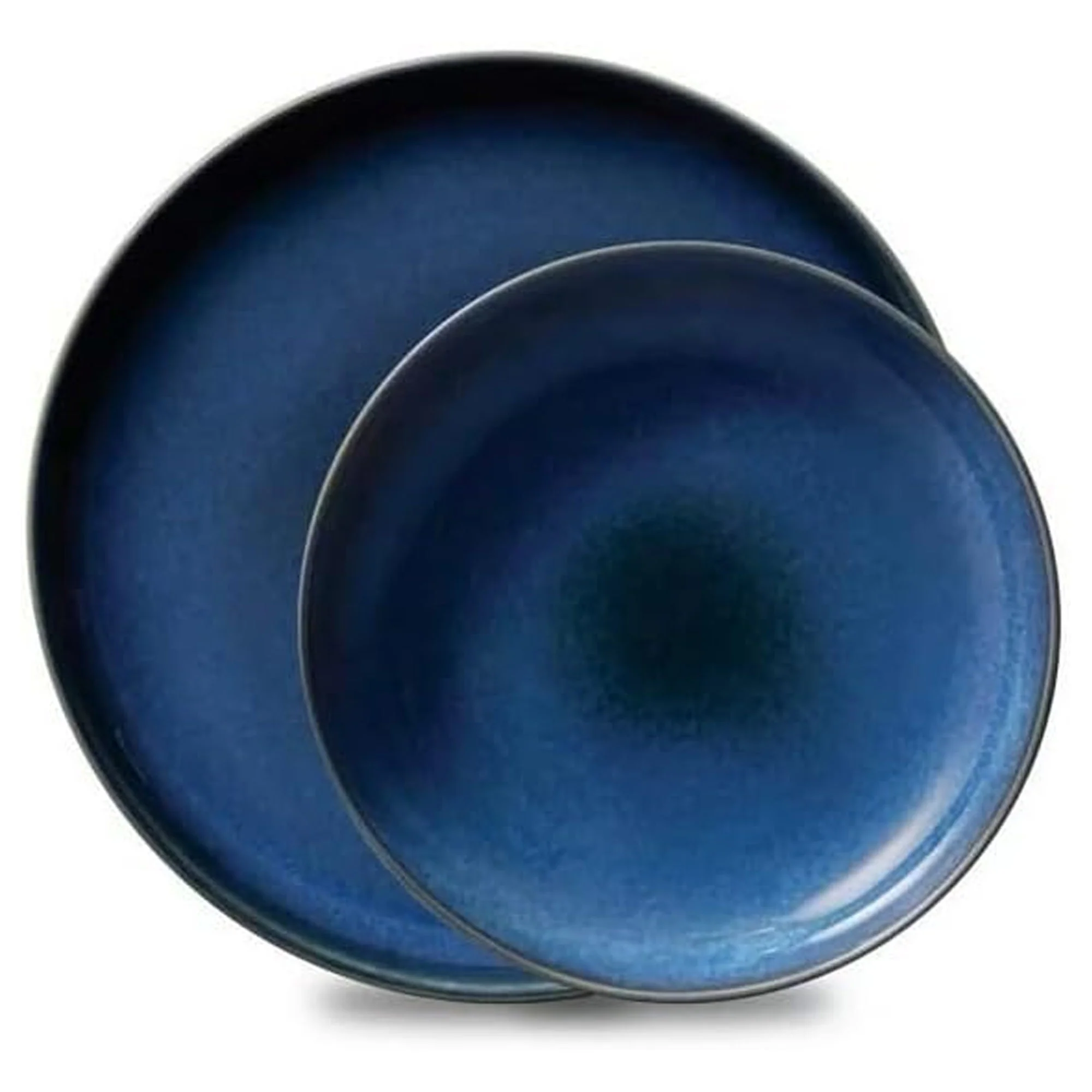 Corelle Stoneware 8 Piece Dinnerware Set,  Reactive Glazes, Service for 4, Navy