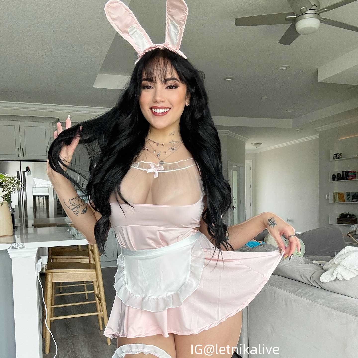 Bunny Maid See-through Lingerie Dress Set