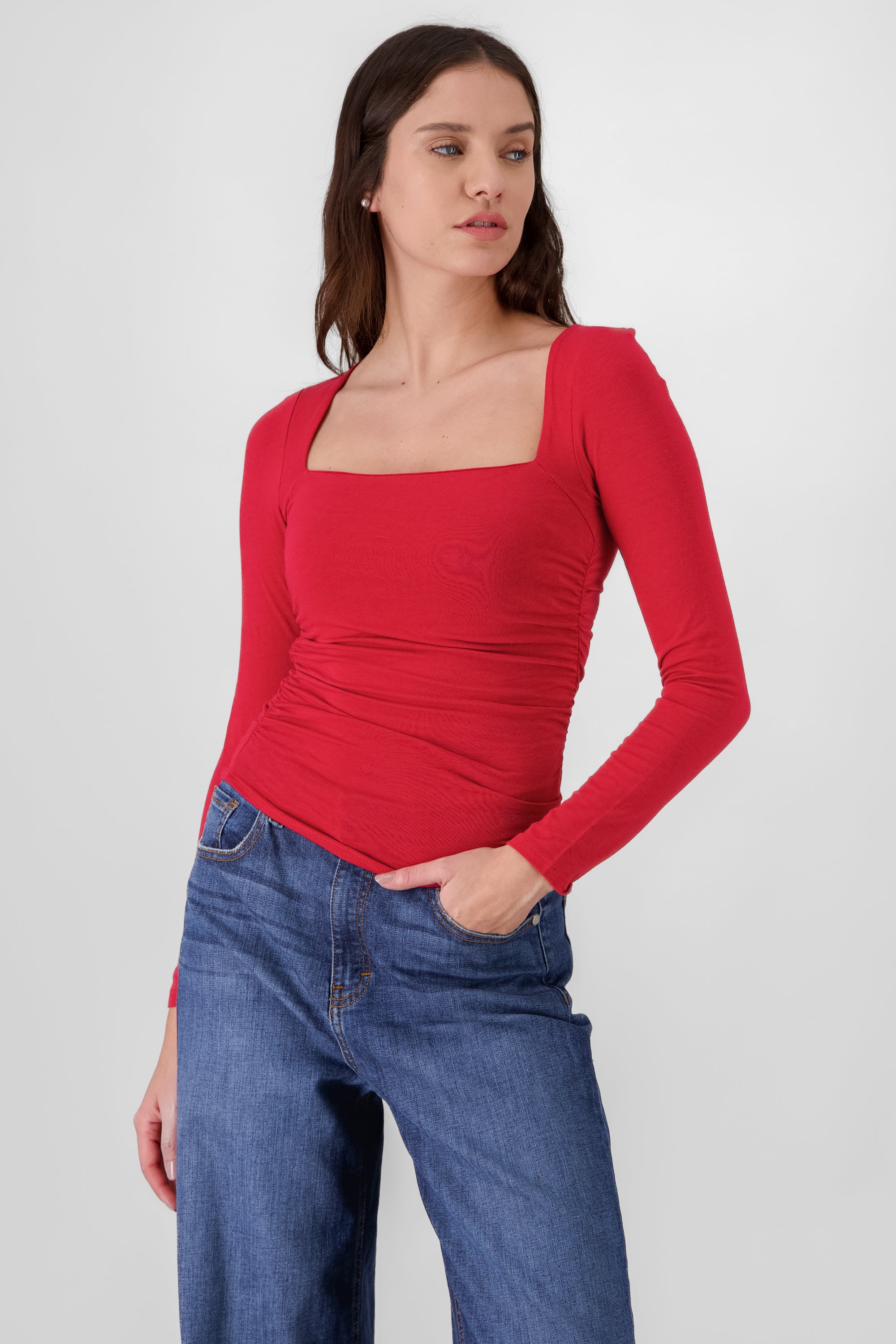 Long Sleeve Ruched Top