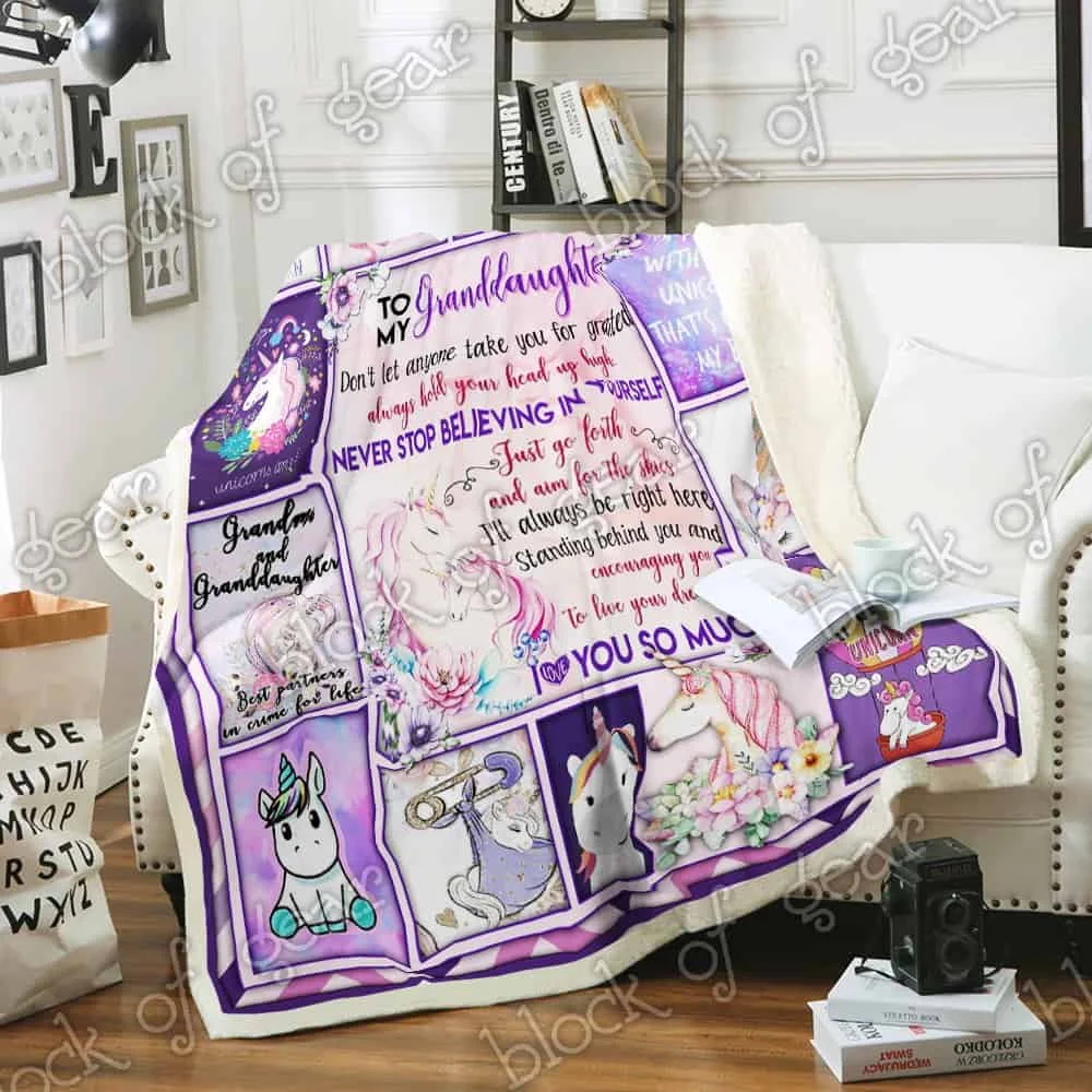 Love My Unicorn Granddaughter, Grandma Sofa Throw Blanket