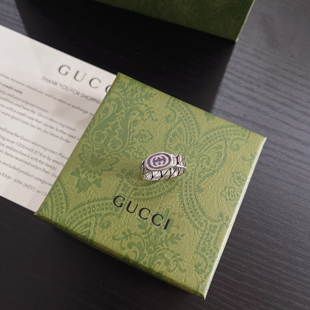 Gucci Purple Braided Ring
