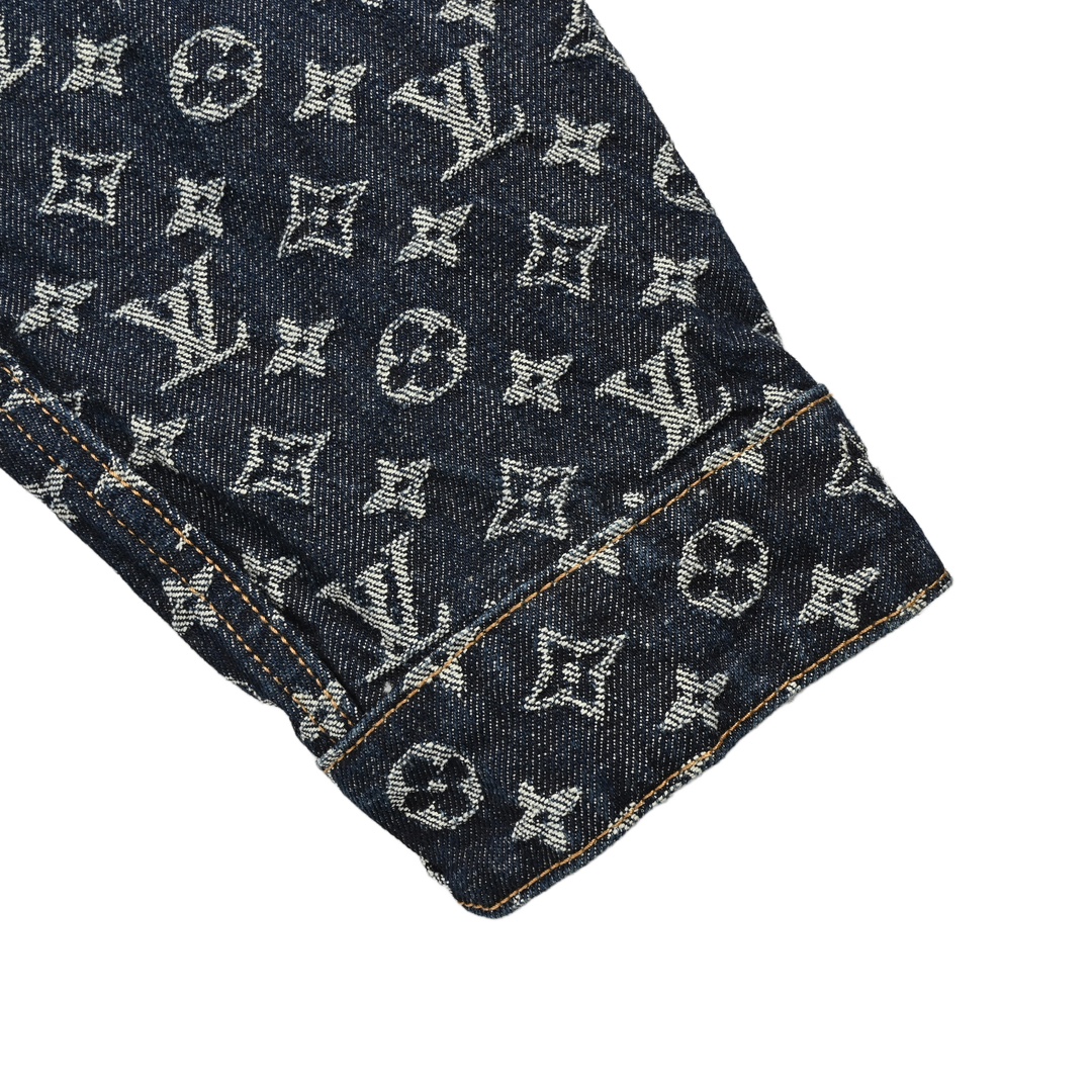 Louis Vuitton 24Fw heavy-print jacquard pearl button denim jacket