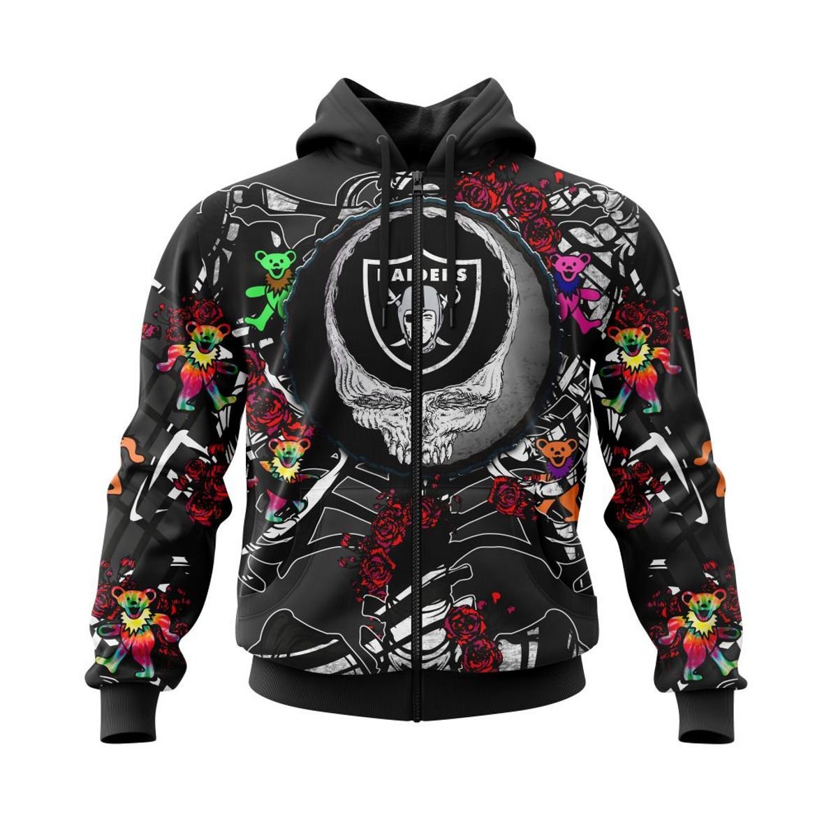 LAS VEGAS RAIDERS 3D HOODIE MIX GRATEFUL DEAD
