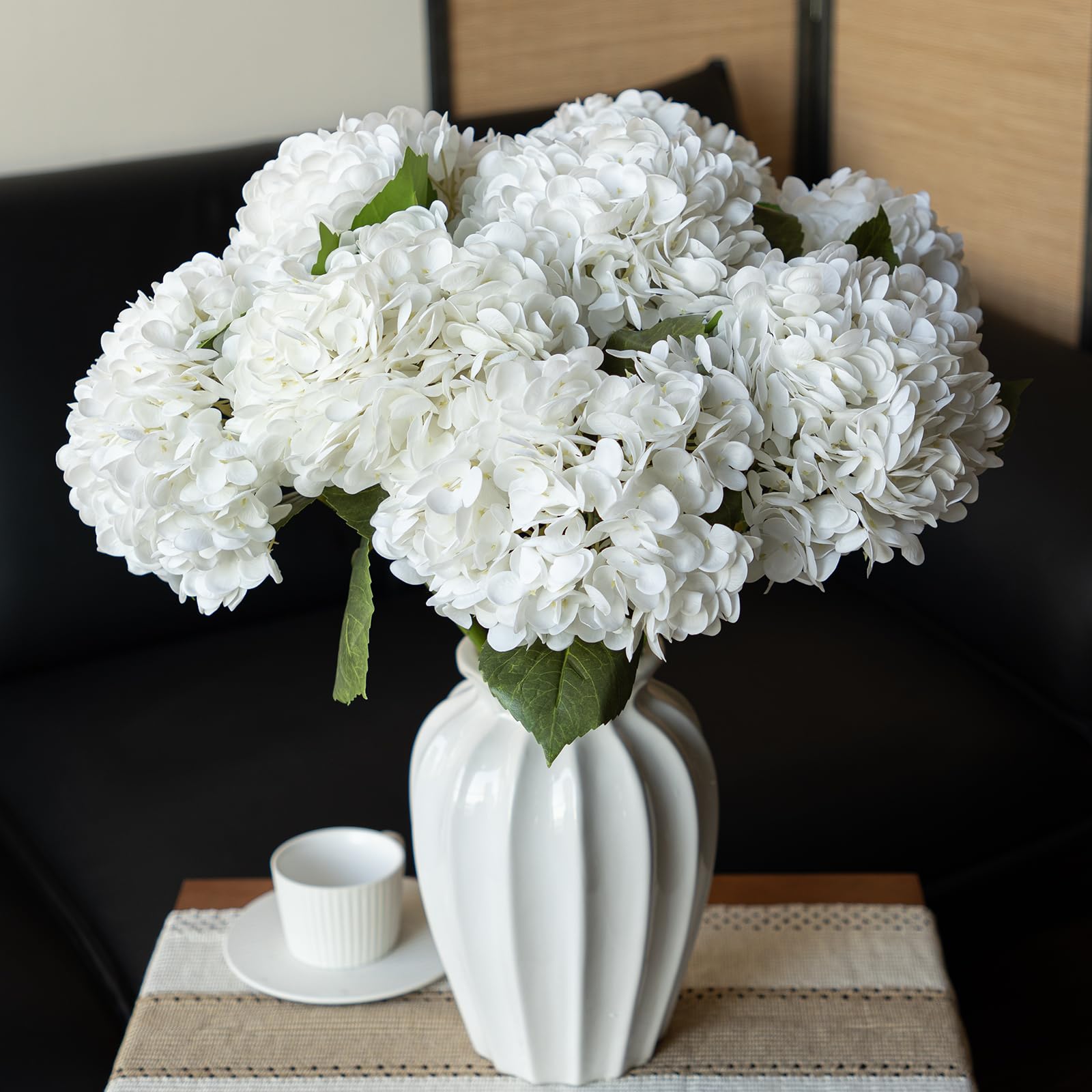 22 inch Lifelike Artificial Hydrangeas - UV resistant, Waterproof，Windproof