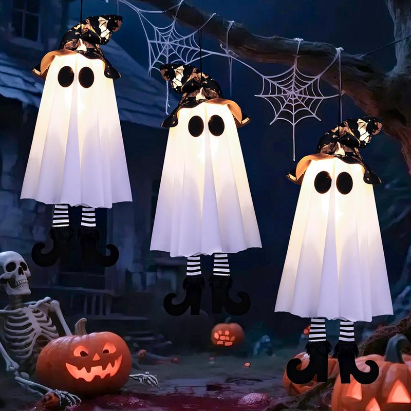 💥ON SALE💥Halloween Hanging Ghost Witch Hat Light – Outdoor Glowing Decor 👻✨
