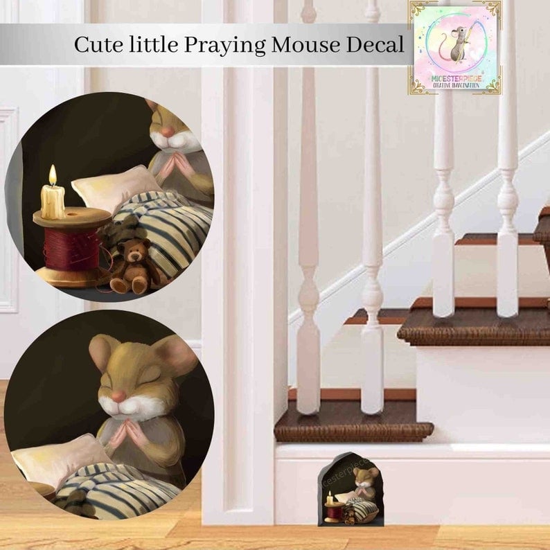 (2024 New Year Hot Sale)49% OFFCartoon Cute Little Mouse Hole Wall Stickers Creative Bedroom Bathroom Cute House Decoration