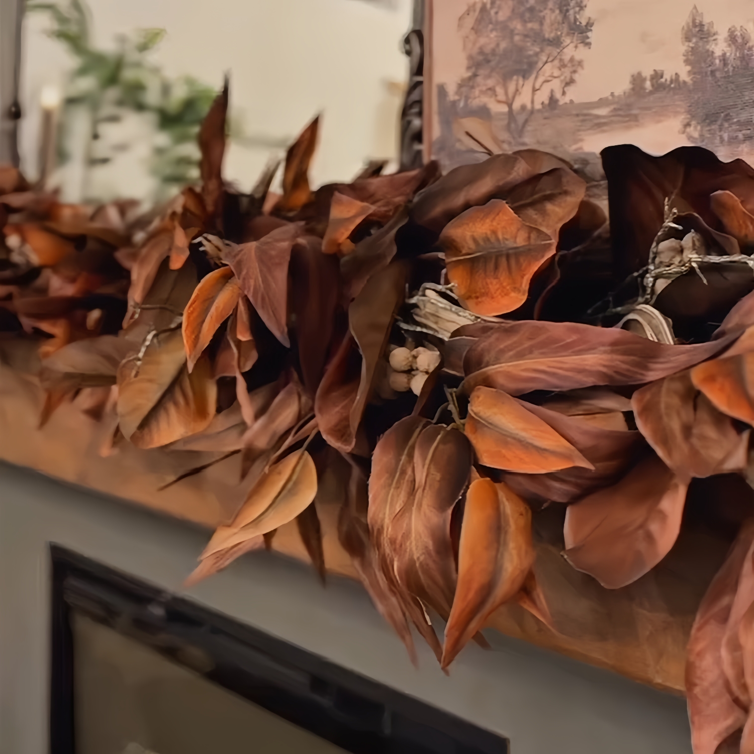 🔥Hot Sale🔥Brown Magnolia Leaf Garland