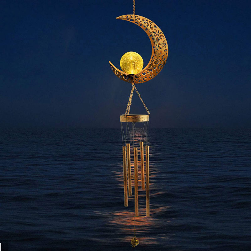 Solar Garden Decoration, Wind Chime Lamp, Moon, Star, Sun, Ornament