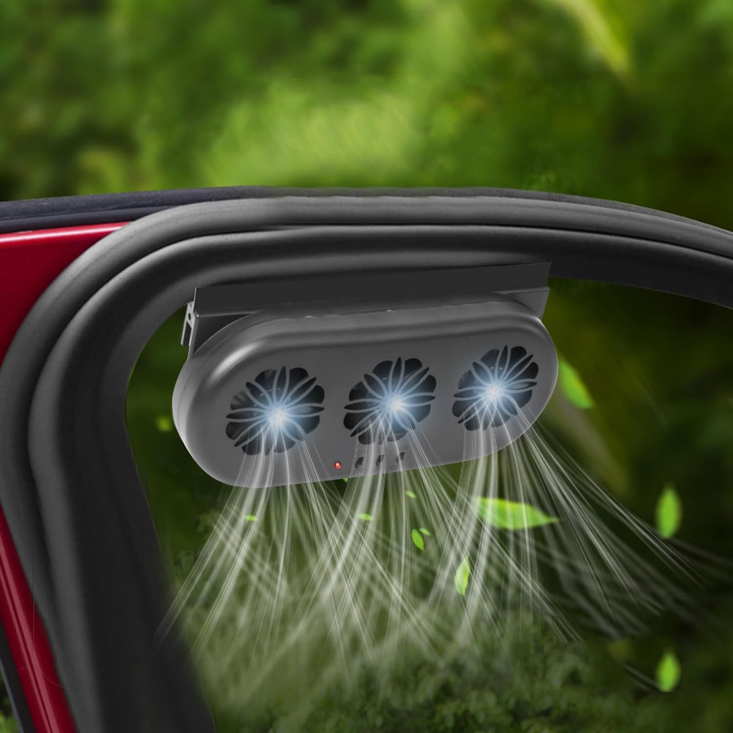🔥Last Day 60% OFF🔥New Car Solar Powered Exhaust Fan-Radiator Cooling Fan with Three Air Outlets