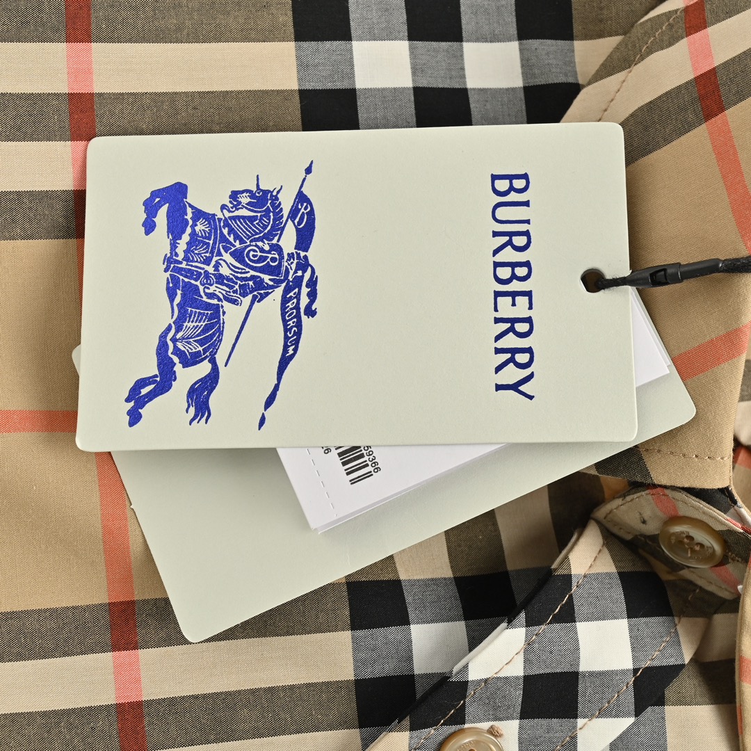 Burberry 24ss diagonal check long-sleeved shirt