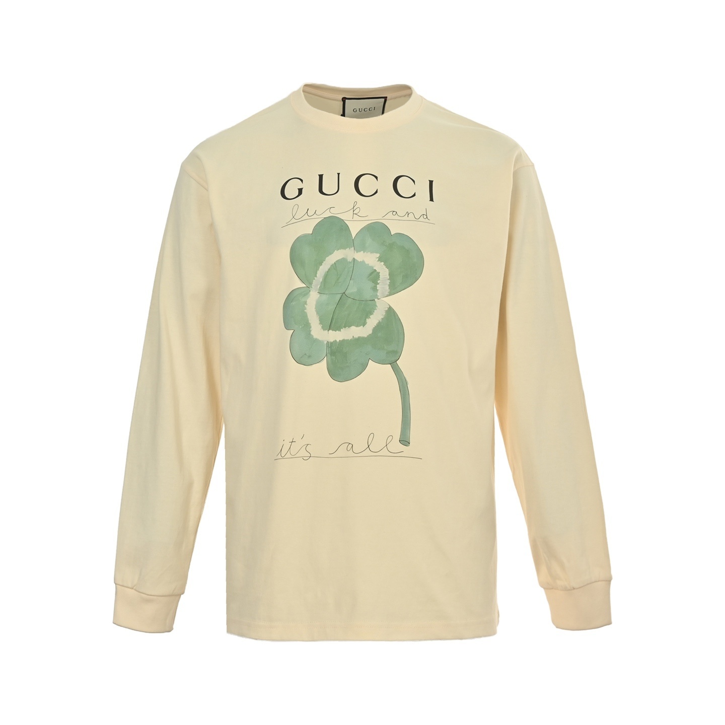 Gucci 25Fw heart leaf plant print long-sleeved T-shirt