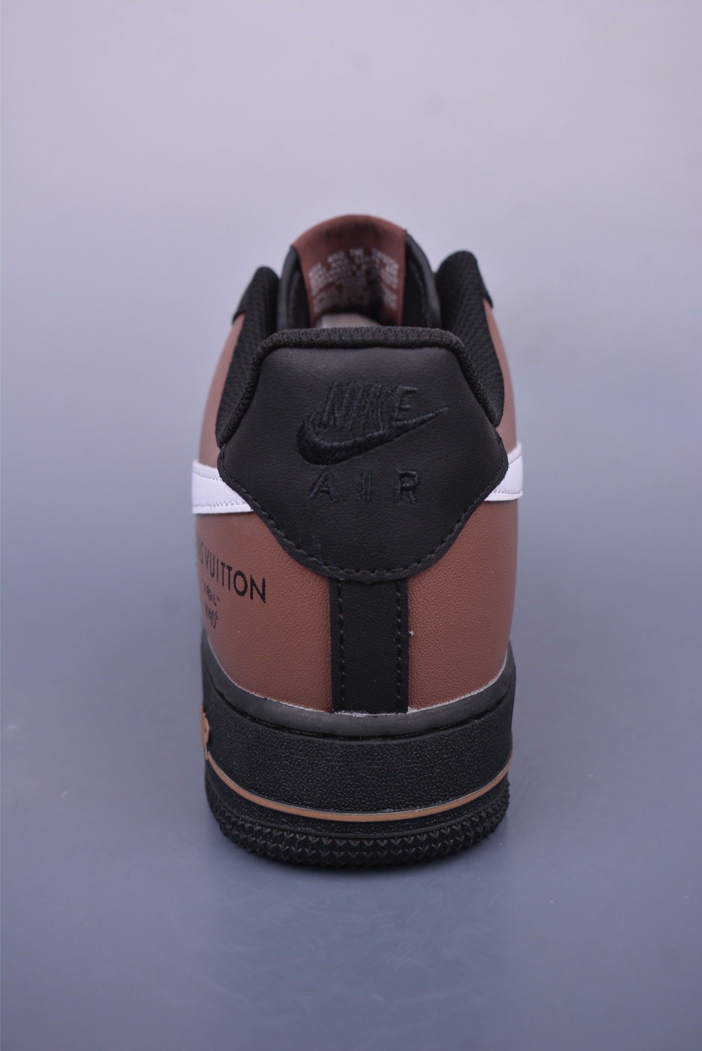 LV x Nike Air Force 1 07 Low Sneakers Leather Black Coffee White 808788-624