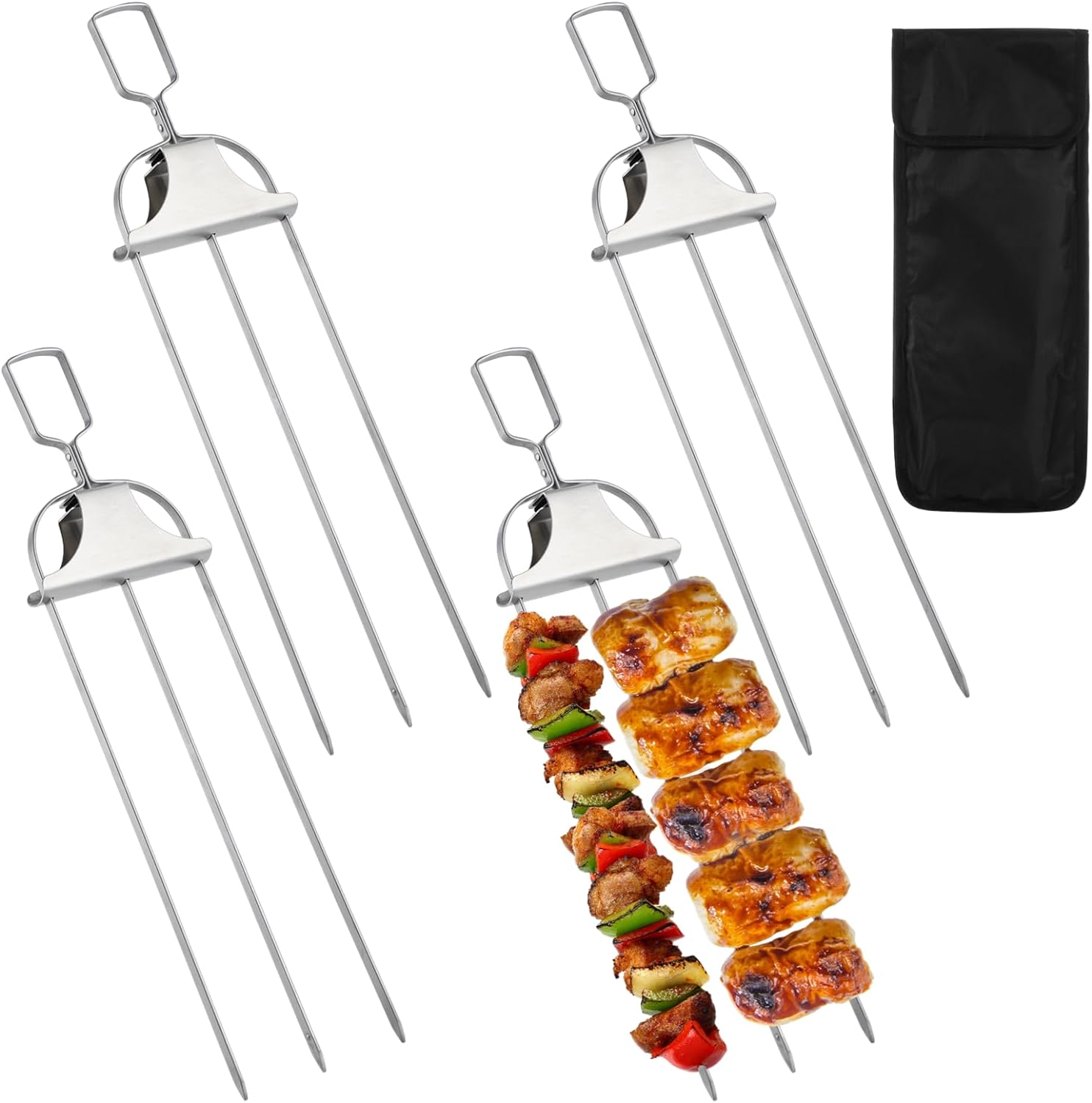 👍2024 New Arrival- 50% OFF💥3-Prong Semi-automatic Grill Fork