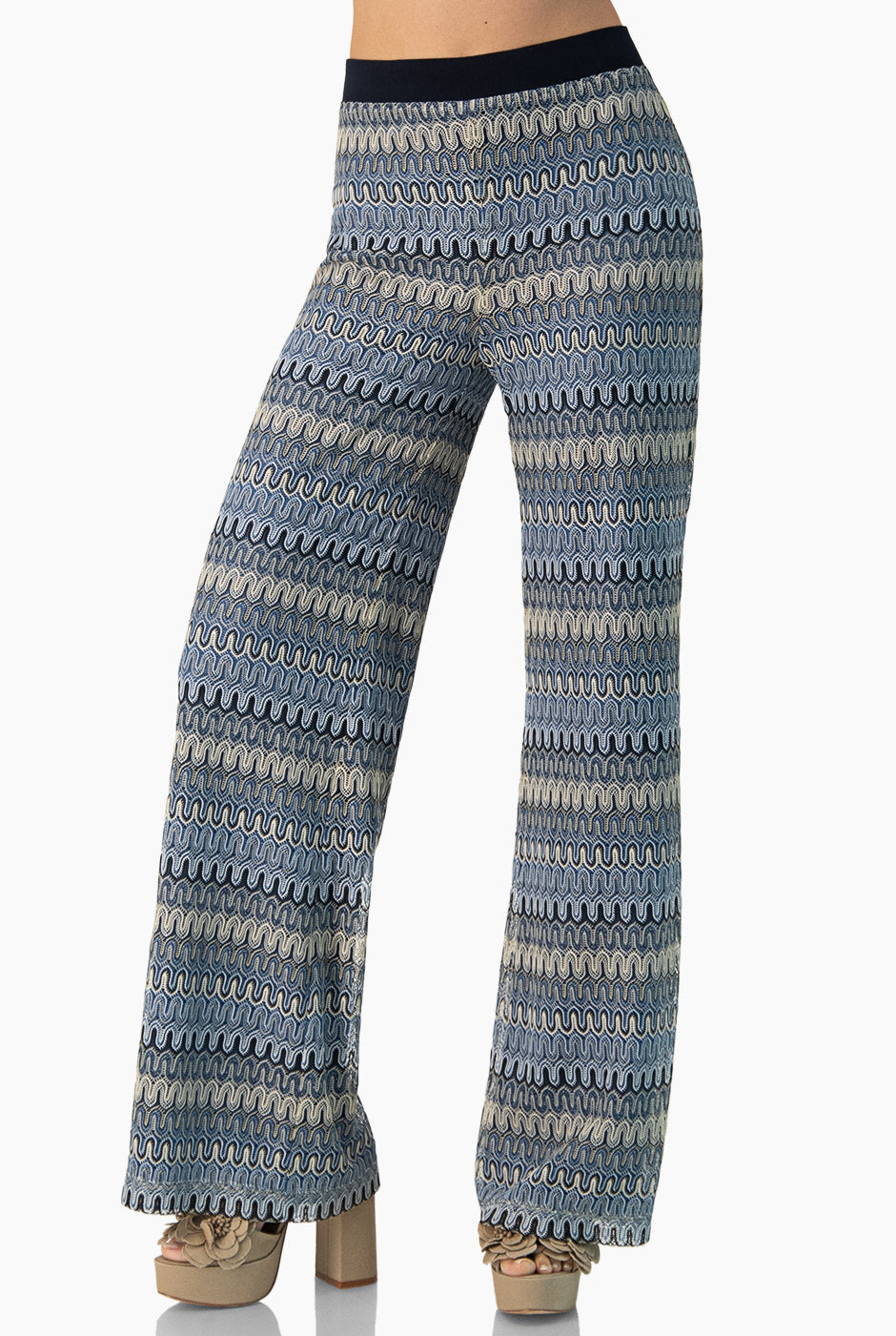 Pantalon de pierna amplia tejido