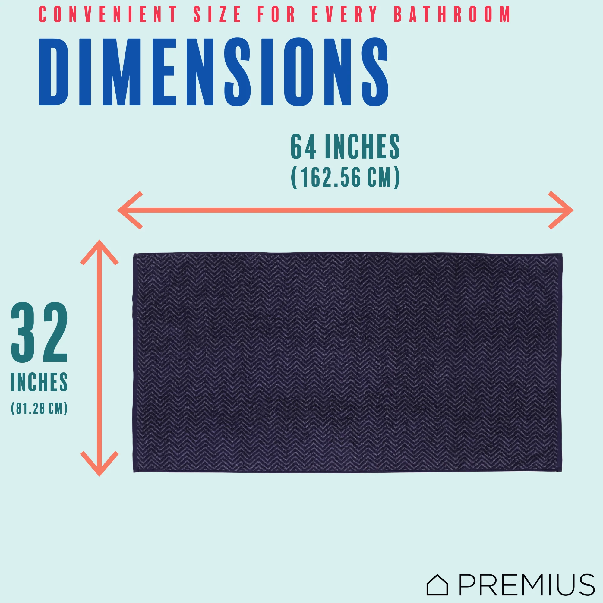 PREMIUS 2 Pack Chevron 100% Cotton Yarn Dyed Bath Sheet Towel, 32x64 Inches