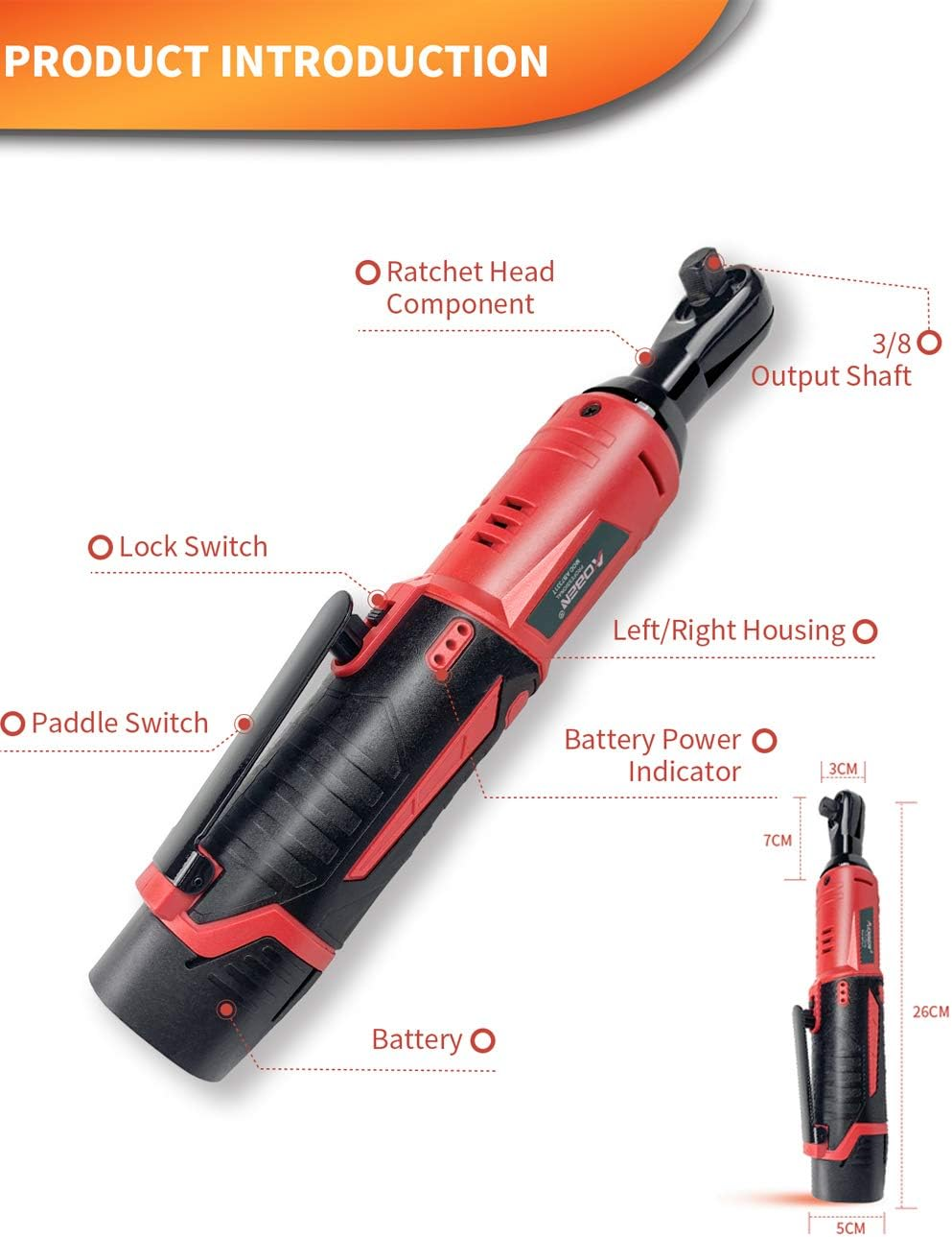 High-Torque Cordless Electric Ratchet Wrench