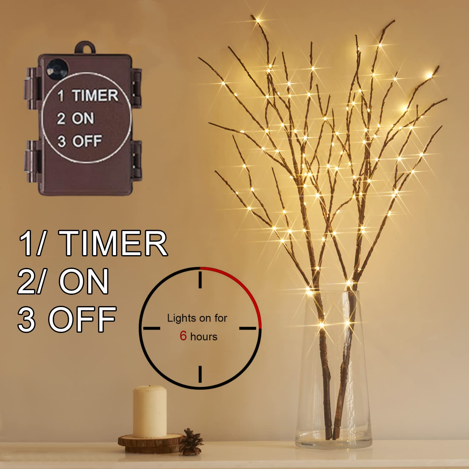 🔥Super Sale - 49% OFF🔥100 LED Lighted Branches with Timer
