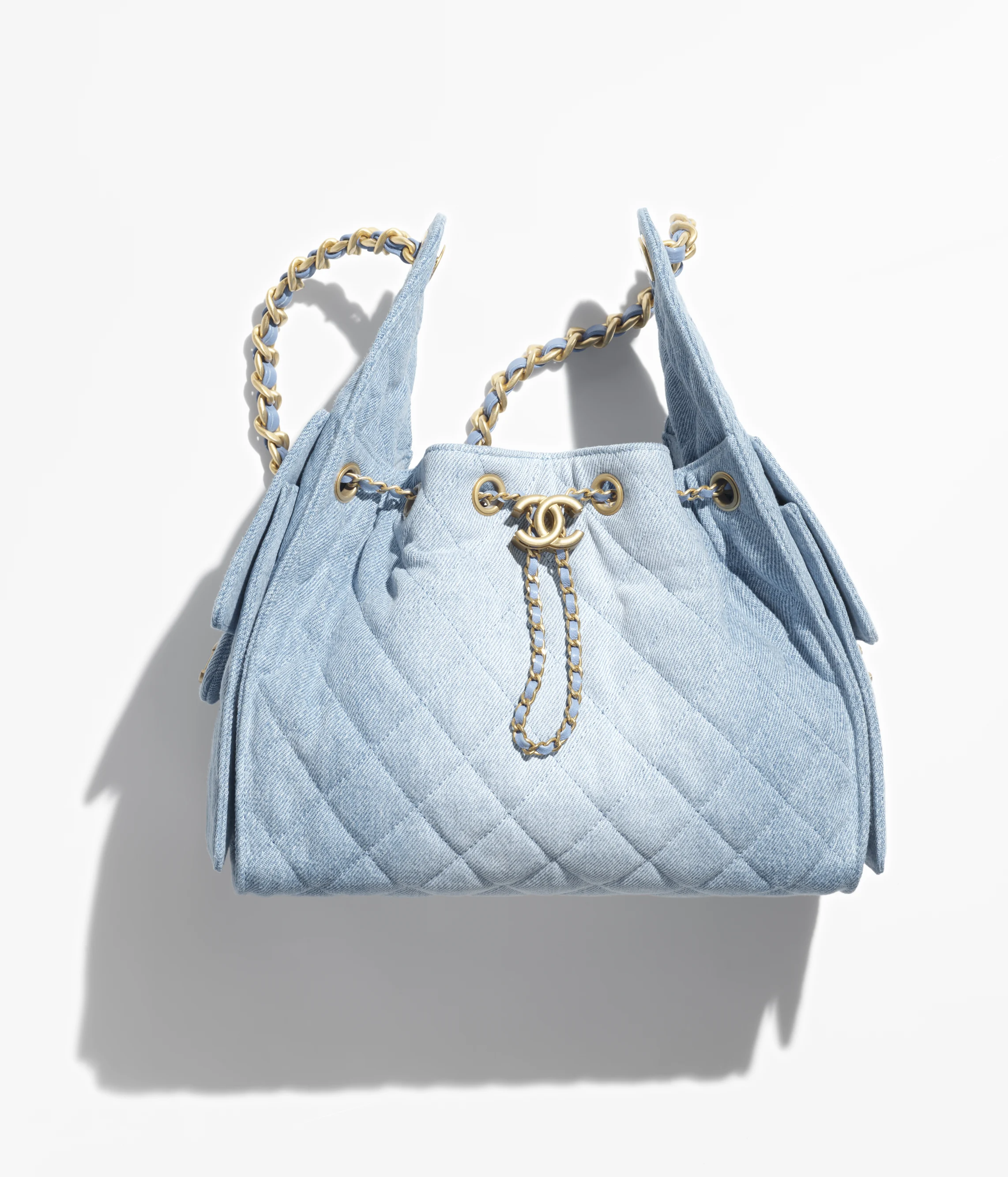 Chanel Small 25 Bag Suede & Gold-Tone Metal Blue AS5293-B20603-U0475