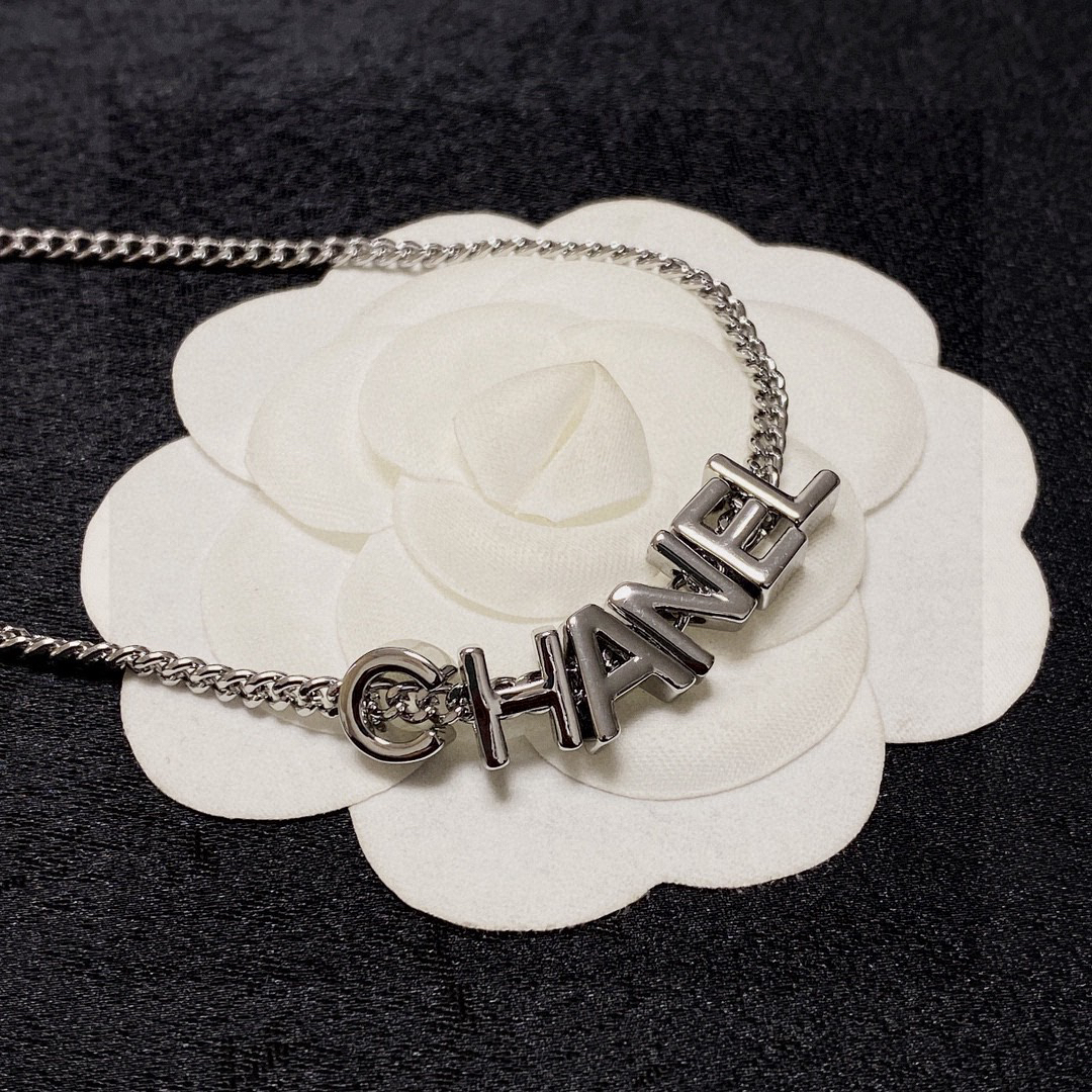 Chanel's latest silver letter necklace