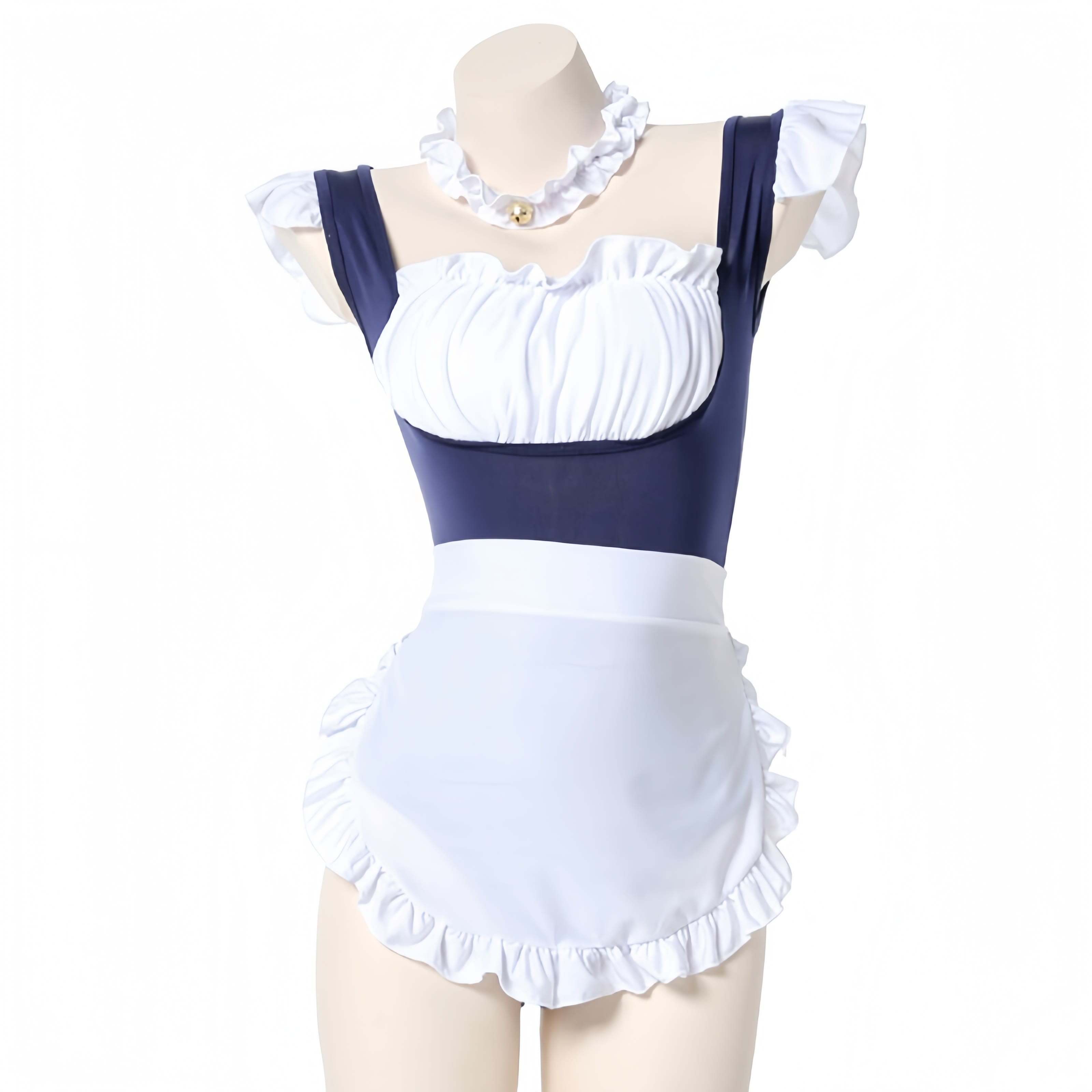 Ruffle Maid Backless Jumpsuit Lingerie