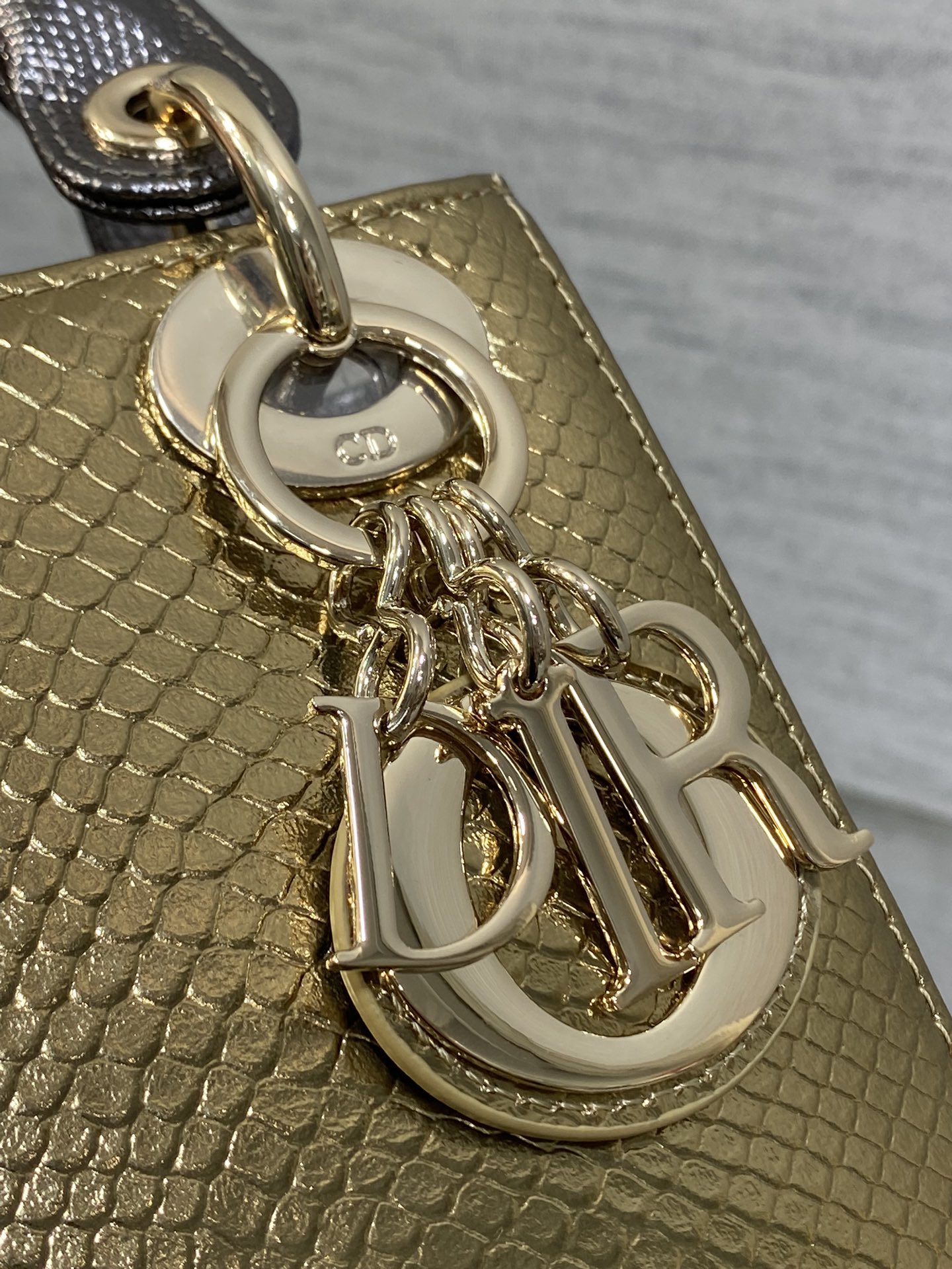 Dior Lady three-grid rare snakeskin Princess Diana bag