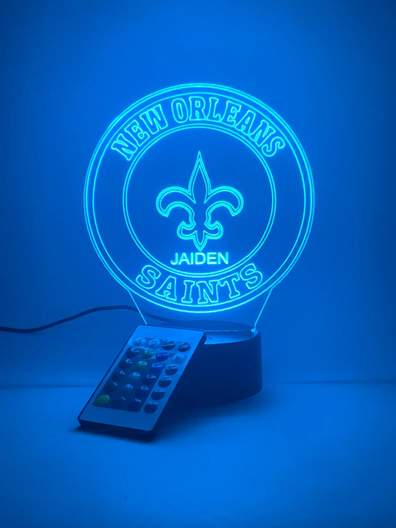 NEW ORLEANS SAINTS 3D LAMP PERSONALIZED