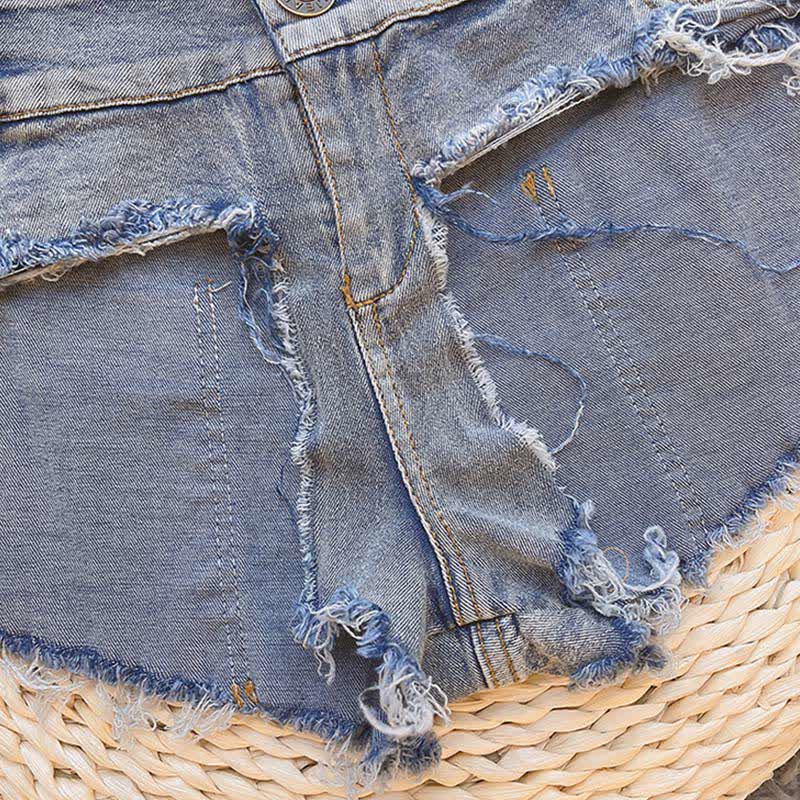 Sexy Pure Color Denim Shorts Lingerie