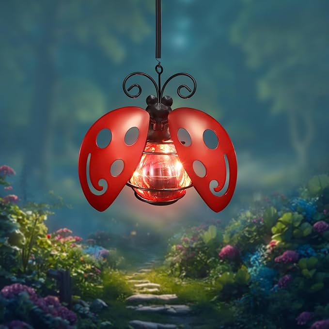 🎉🎉Garden courtyard decoration simulation insect chandelier🐦🐞🦋🦩🐝