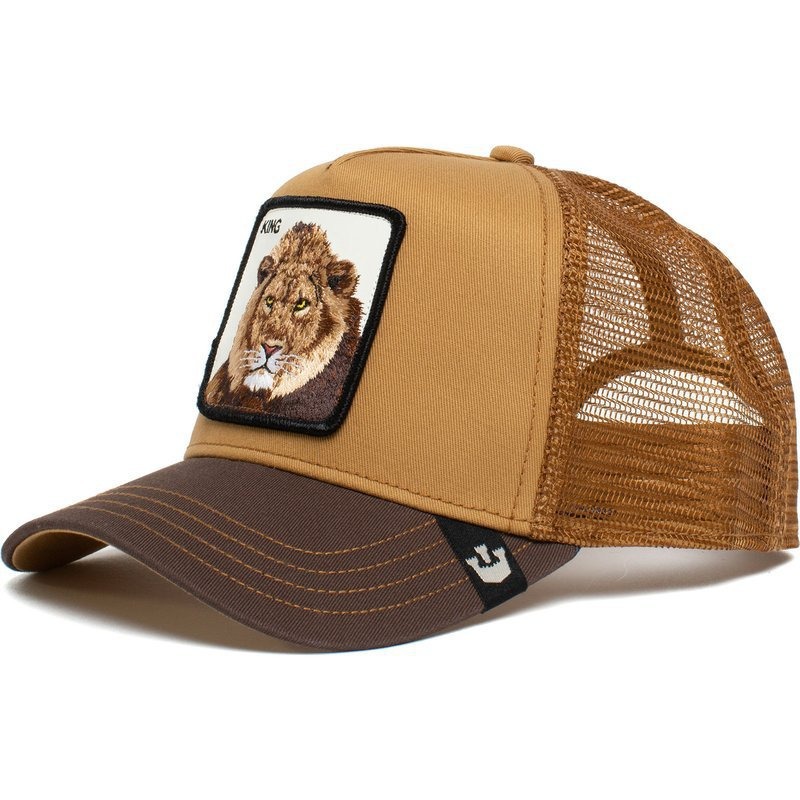 Fashionable animal embroidered baseball cap, unisex, breathable mesh sun hat, outdoor trendy trucker hat.