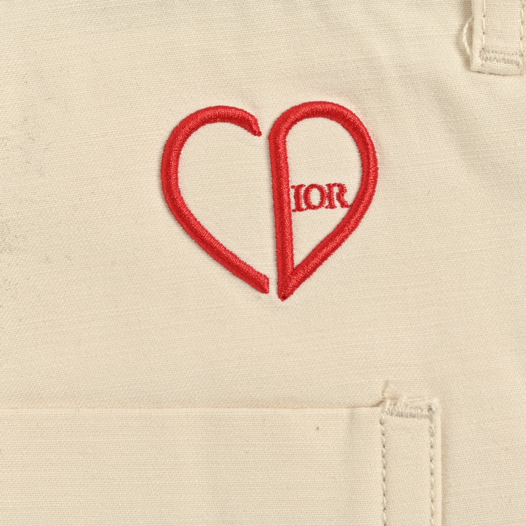 Dior 24ss heart embroidered trousers