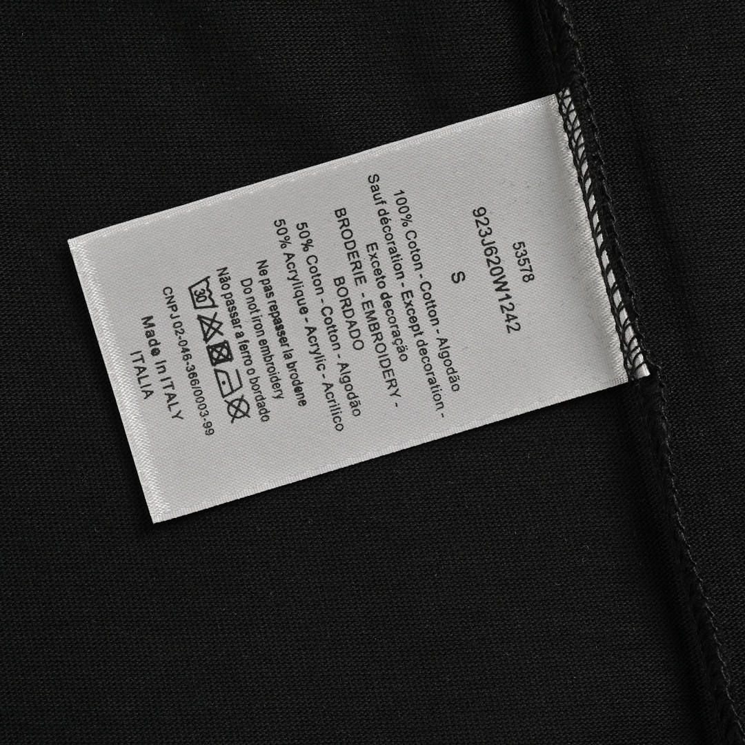 Dior 24ss gold thread embroidered CD short sleeve