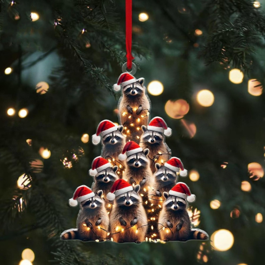🦝Christmas Tree Raccoon Ornament