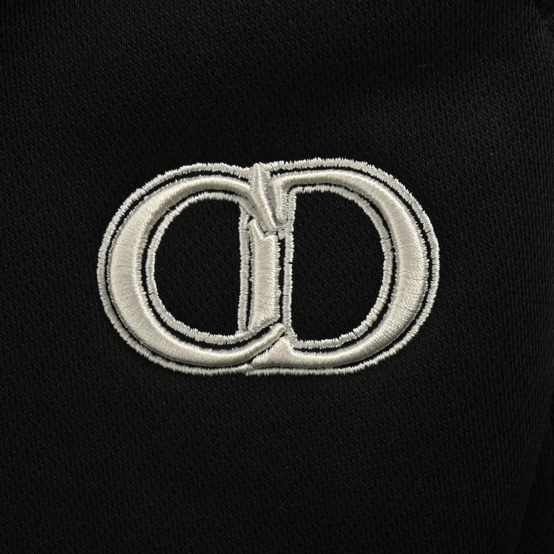 Dior 24Fw embroidered logo back pocket leather patch trousers