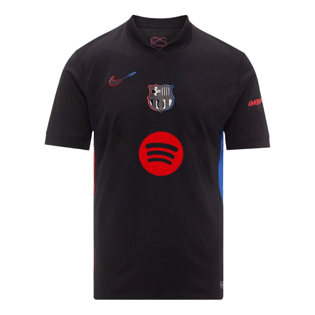 RAPHINHA #11 Barcelona Away Football Jersey, Custom Shirt 2024/25, Spotify Logo without Text