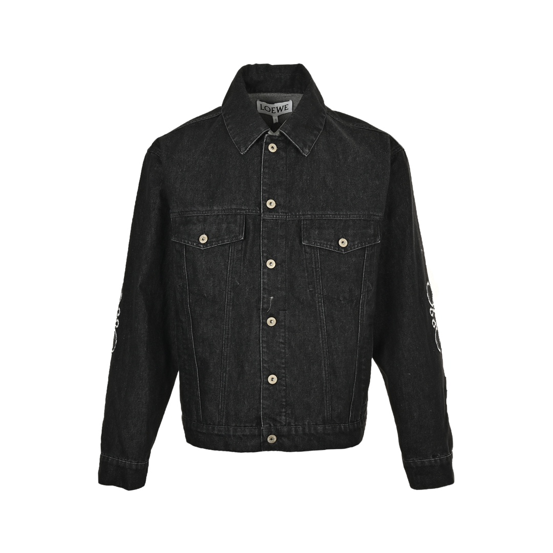 Loewe 24Fw hollow patch logo suit denim jacket