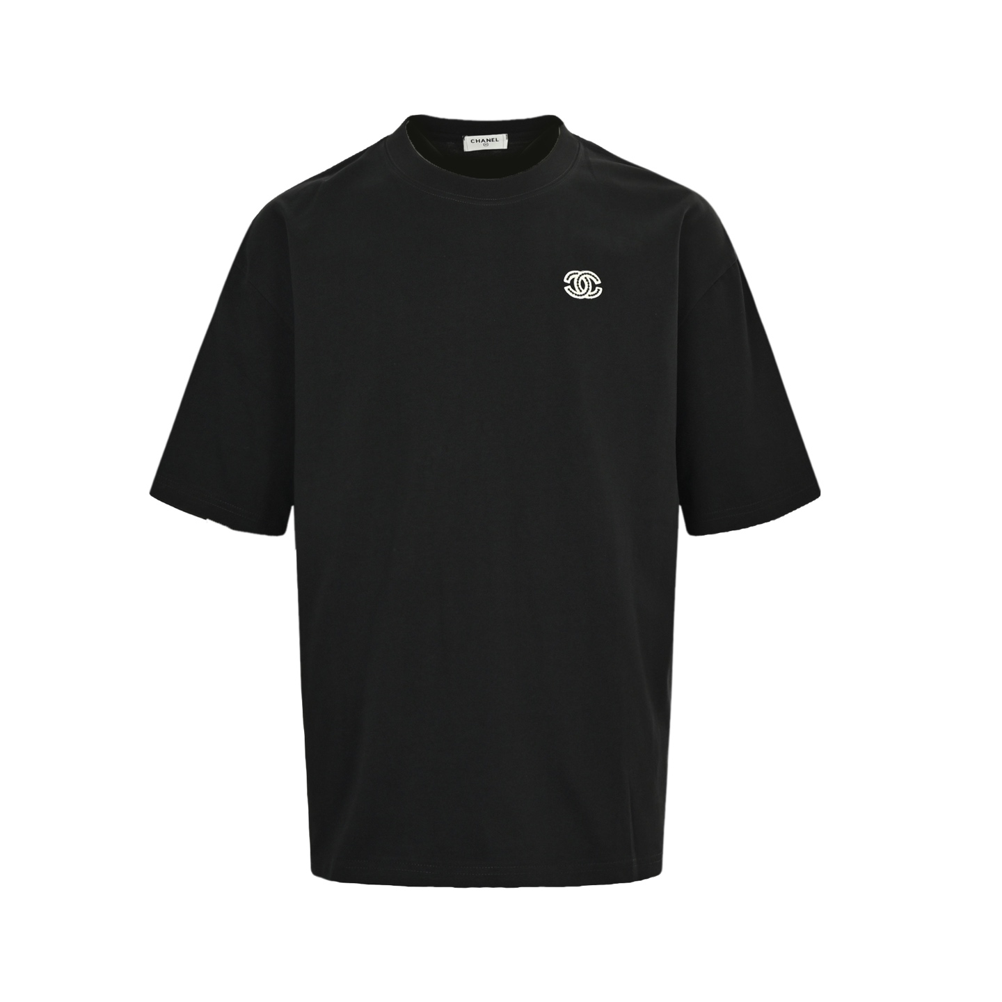 Chanel 25ss chest embroidered double C short sleeve
