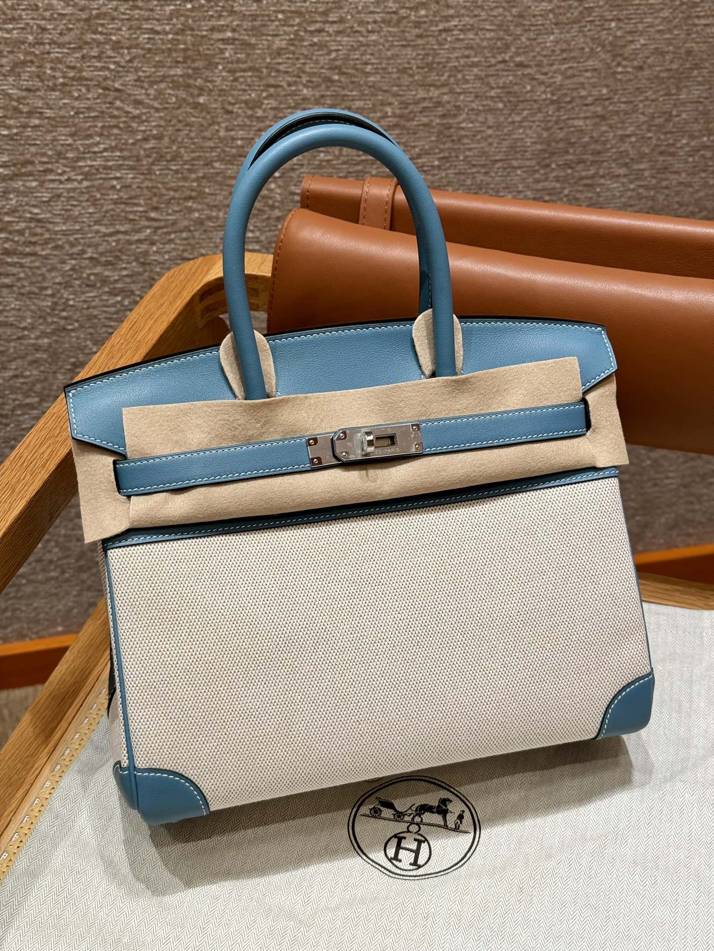 Hermes Birkin 75Bleu Jean (Handmade to order)