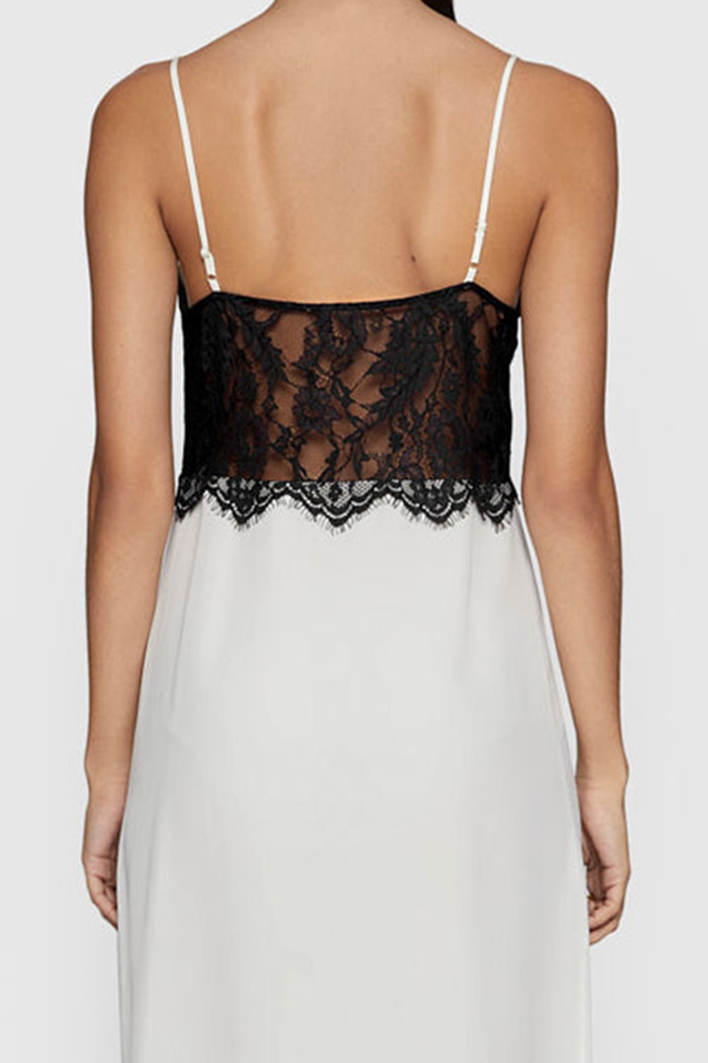 Black And White Suspender Sleeveless Dress