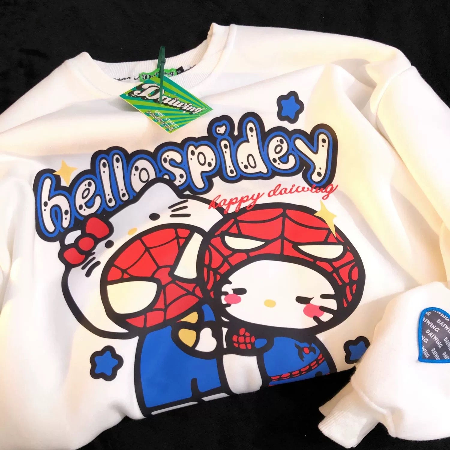 KT x Spiderman Sweatshirts Hoodies Crewneck Oversized Pullover Sweaters Casual Comfy Fall Fashion Outfits Clothes Valentine's Day Gift